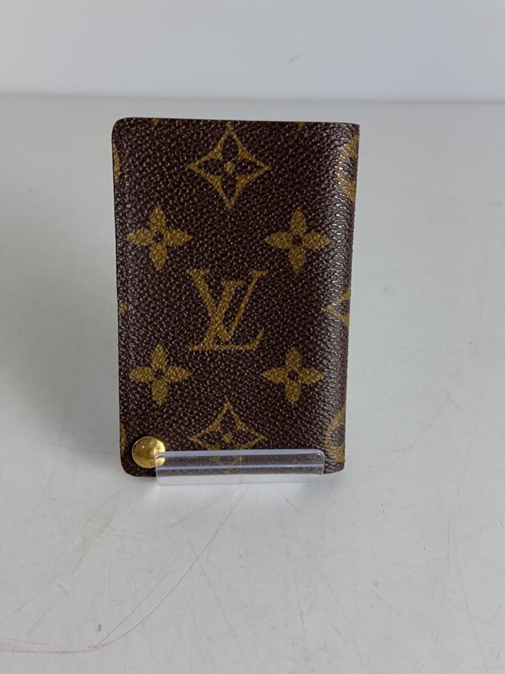 Louis Vuitton Canvas Cartes Brown Porte Pression Credit Monogram Wallet Brown